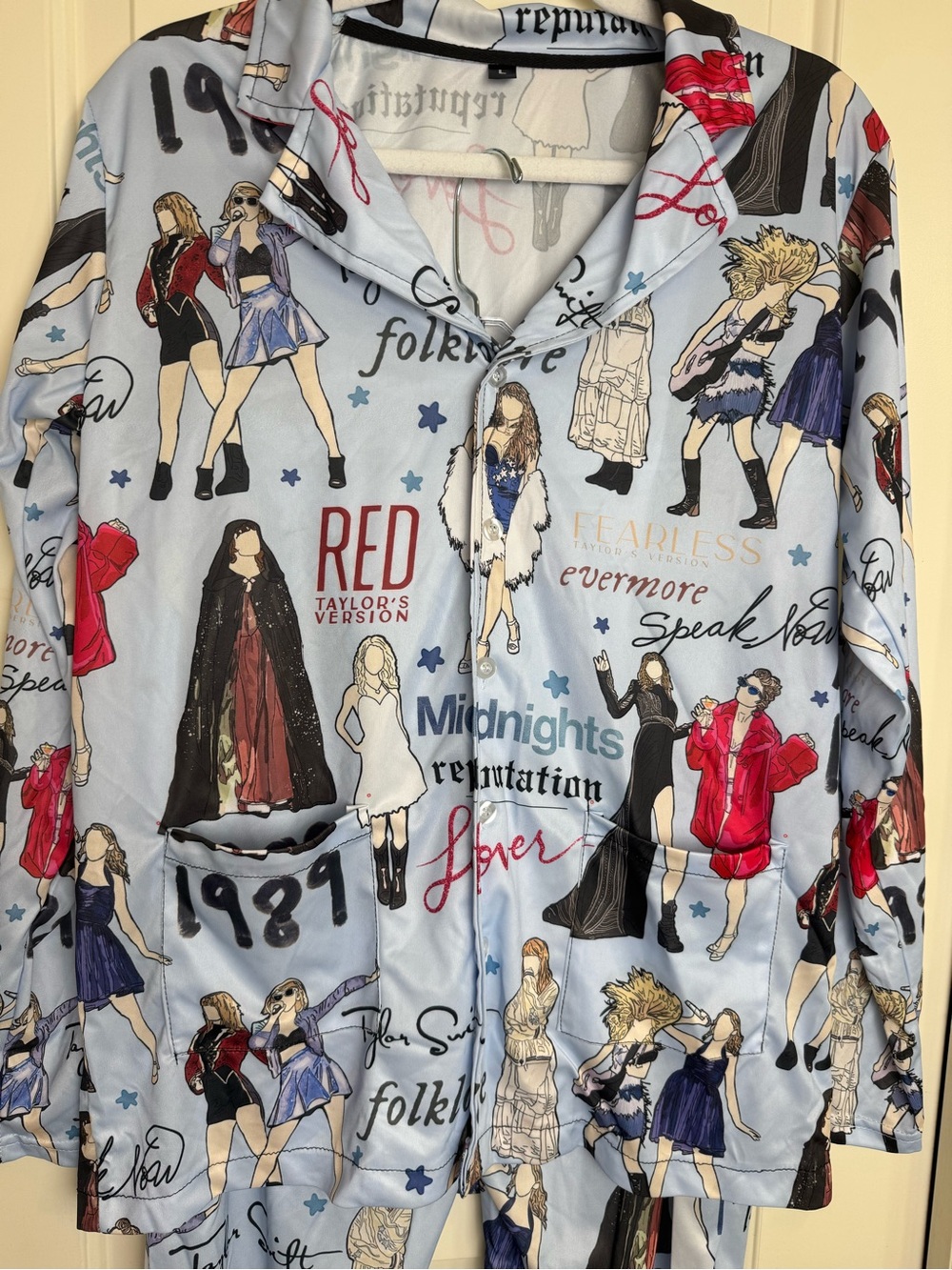 Taylor Swift Eras Inspired Pajama Set Long Sleeve Pants Size L - Picture 3 of 6